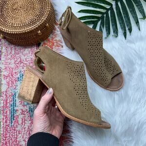 TOMS Neutral Brown Tan Tassel Tie Elba Leather Heeled Sandal 9